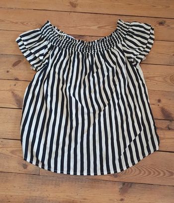 T-shirt Rayé noir et blanc Pimkie S