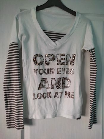 T-shirt manches longues "open your eyes" T.2