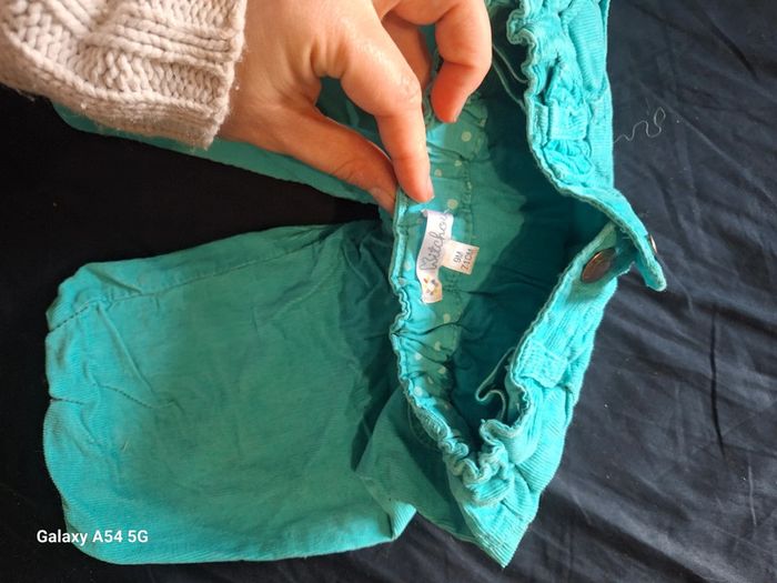 Pantalon hiver ample bleu turquoise 9mois - photo numéro 3