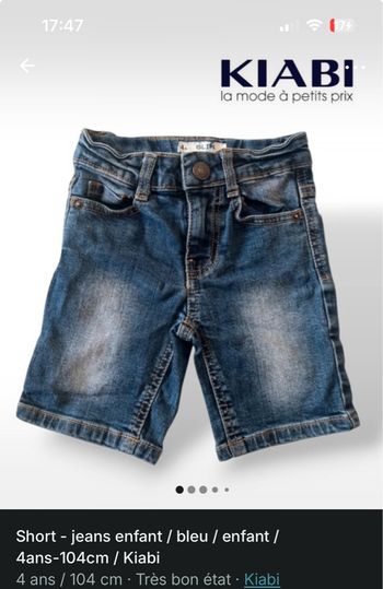 Short - jeans enfant / bleu / enfant / 4ans-104cm / Kiabi