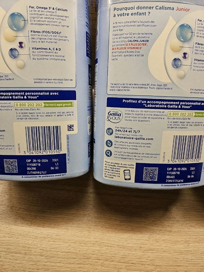 Lot de 3 boîtes de lait Gallia Calisma 4 NEUF 🌸 - photo numéro 2