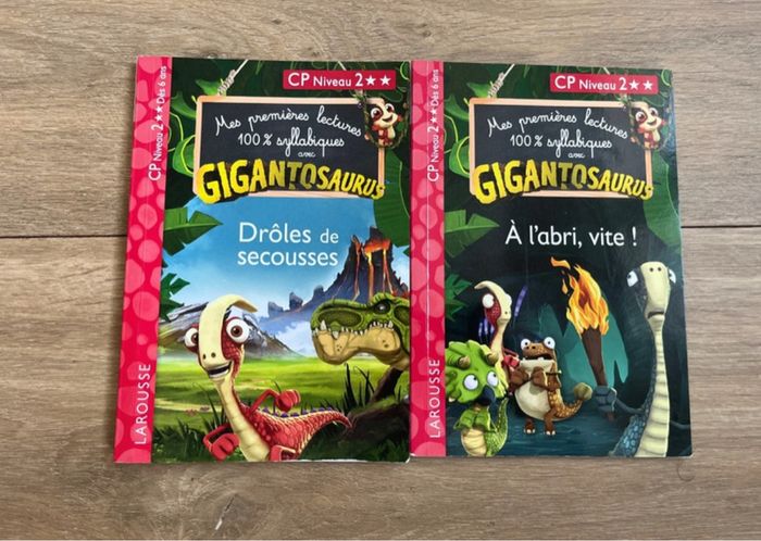 Lot 2 livres premières lectures Gigantosaures CP