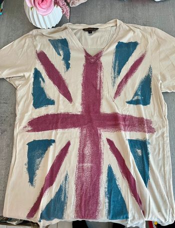 🇬🇧 T-shirt imprimé drapeau britannique effet peinture  taille S