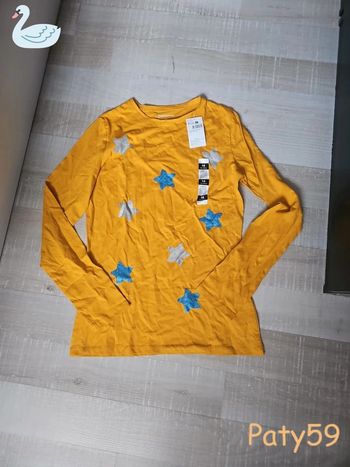 T-shirt manche longue moutarde 14 ans fille