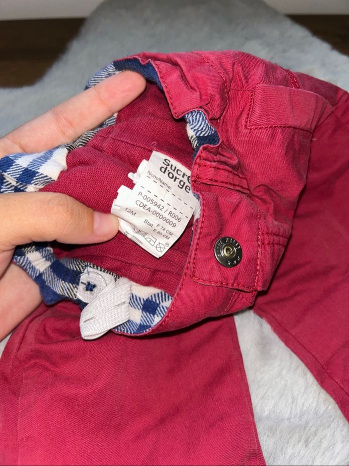 Pantalon bordeaux - 12 mois - Sucre d’orge - photo numéro 4