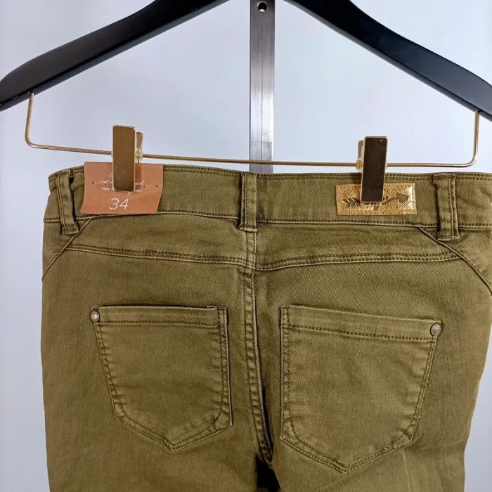 Pantalon slim kaki Grain de Malice T34 stretch coupe ajustée femme A1425 - photo numéro 6
