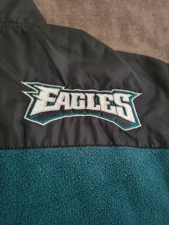 Polaire zippée NFL Eagles bleu et noir logos brodés- XL 16-18 - photo numéro 4