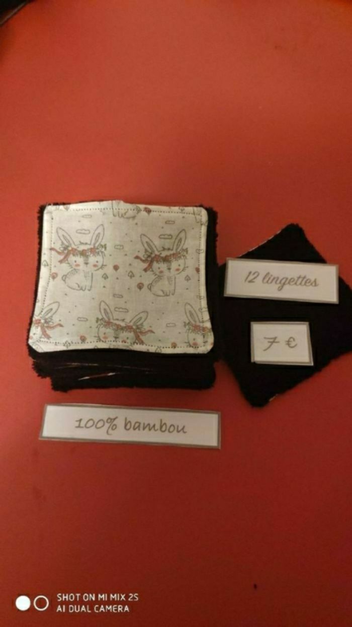 12 lingettes lavables neuf.