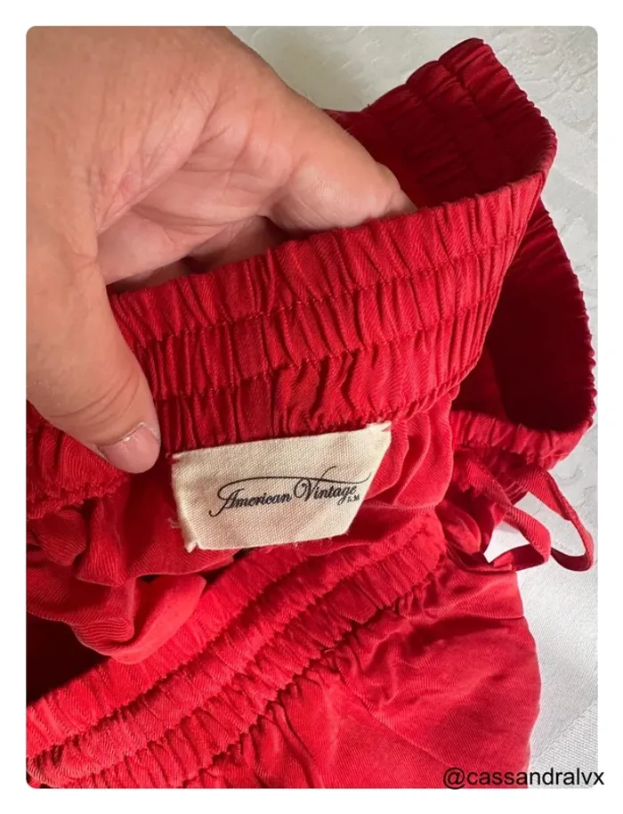 Pantalon rouge fluide - American Vintage - photo numéro 4