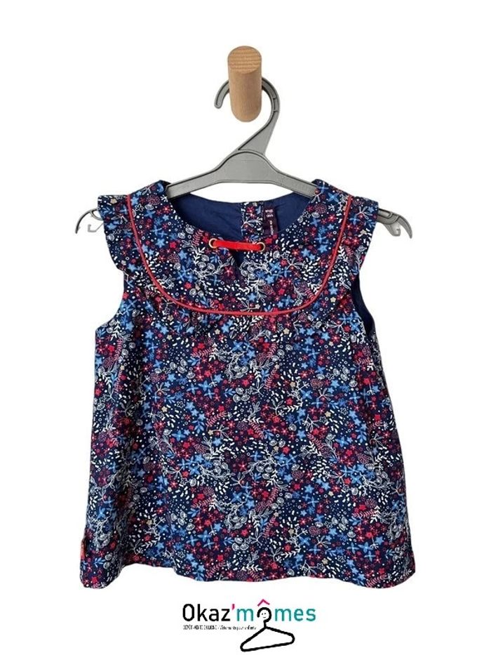 Blouse bleu marine liberty (fleurs) - Sergent Major 4 ans (104cm)