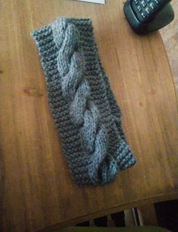 Bandeau hiver torsadé gris