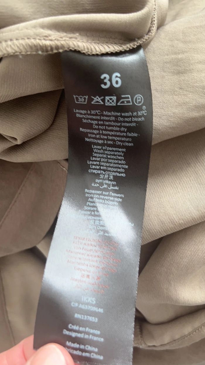 Blouse chemisier kaki Ikks S comme neuve - photo numéro 8