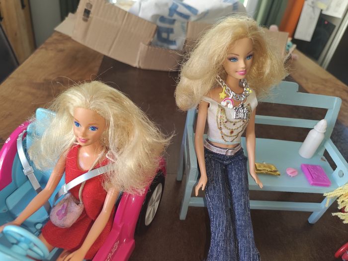 Barbie lot voiture poney poussette accessoires - photo numéro 8