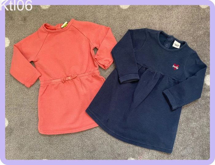 TAO Lot de 2 robes Corail & Marine Taille 18 mois/80 cm