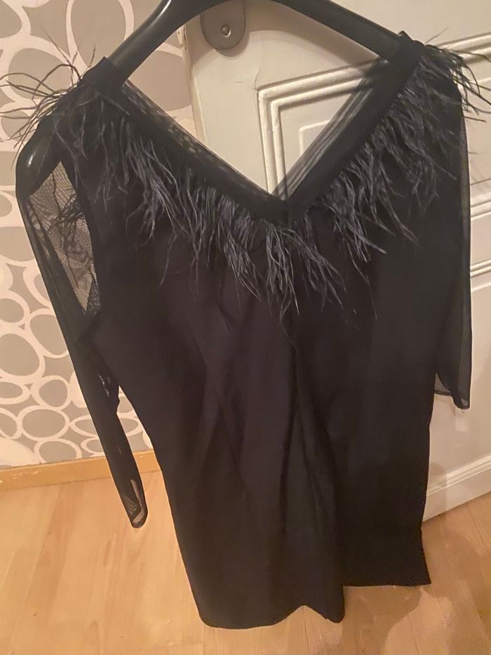 Robe noire avec plume - photo numéro 2