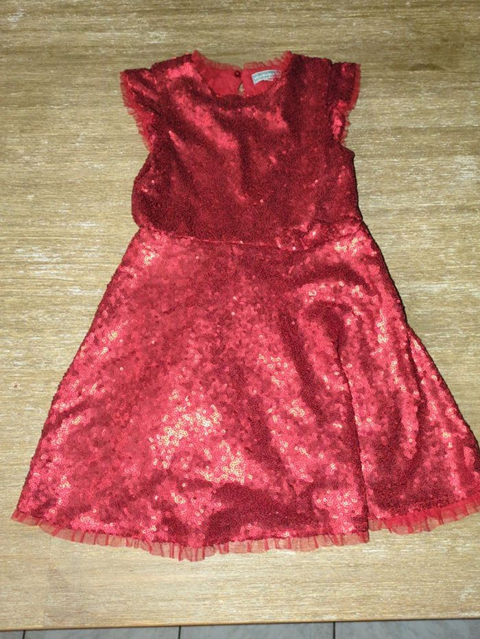 Robe soirée fête Noël  Vertbaudet neuve 5 ans sequins paillettes