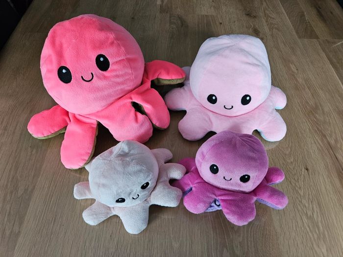 Peluche pieuvre reversible