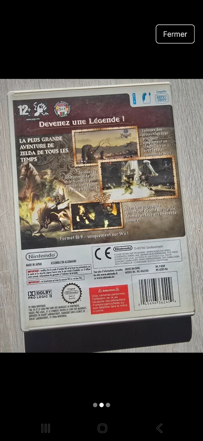 Jeu wii Zelda Twilight princess - photo numéro 2