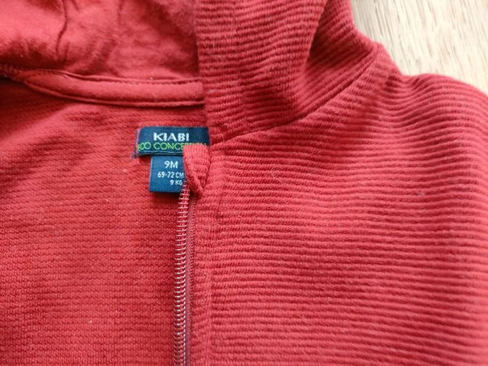 Gilet zippé bordeaux - Taille 9 mois - photo numéro 4