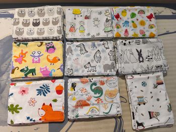 Lot 10 lingettes lavables grand format 14 x 10.5 cm éponge bambou Oeko-tex 
