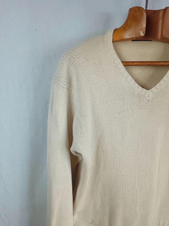 Pull col V Écru | Polo Ralph Lauren | taille M - photo numéro 2