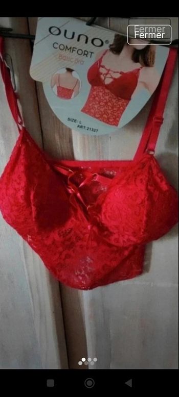 Croc top dentelle rouge