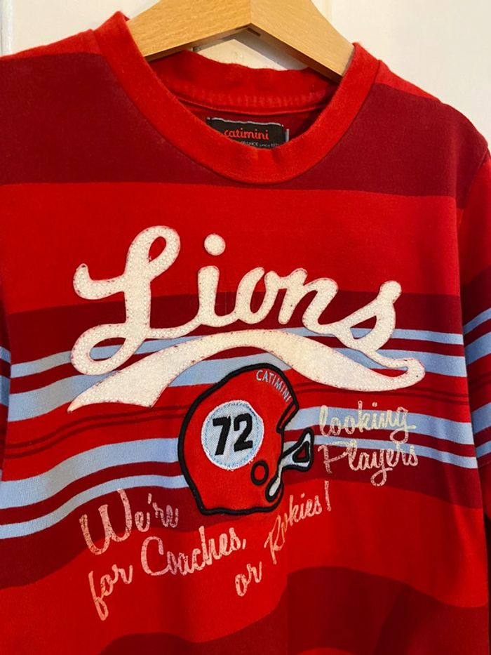 Tee-shirt manches longues rouge Catimini 8 ans - photo numéro 3