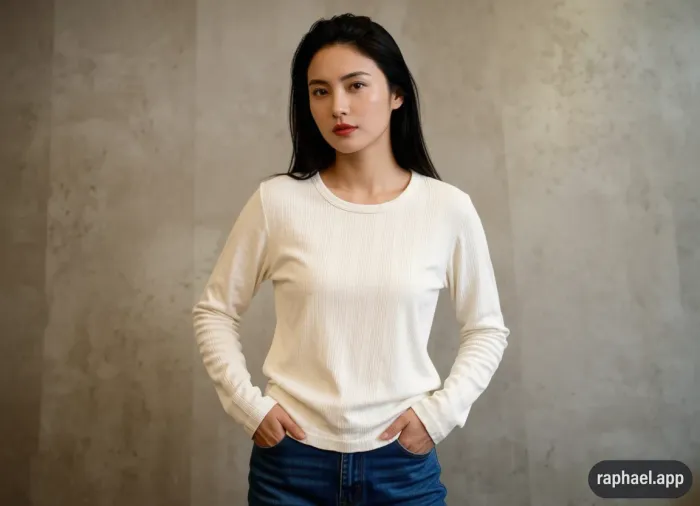 T shirt manches longues beige rosé Taille 1 CAMAIEU - photo numéro 1