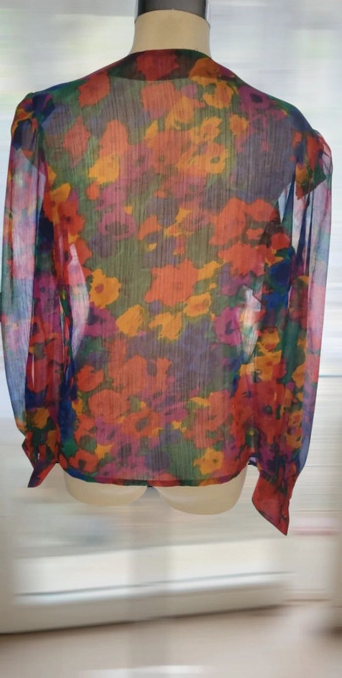 Chemise fleurie transparente vintage 44 - photo numéro 4