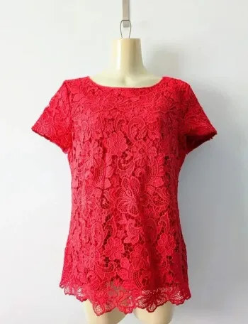 Top blouse chic en dentelle - 123 - taille 42