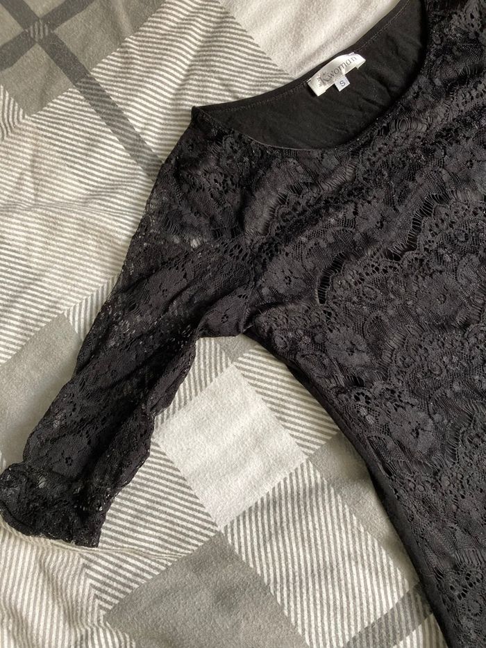 Blouse  manches 3/4  à dentelles - photo numéro 4