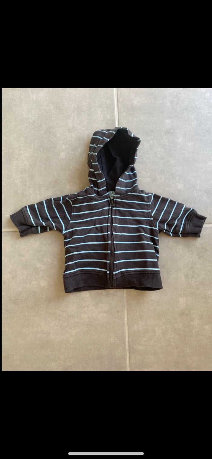 Gilet à capuche zippé 1 mois - photo numéro 2