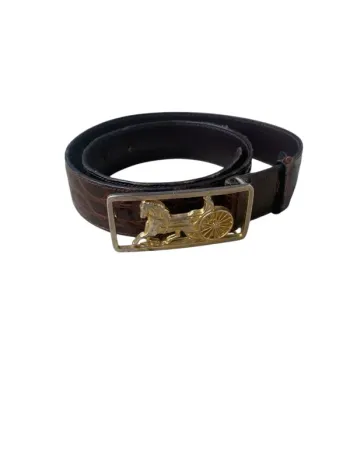 Ceinture en cuir python bordeaux Celine Triomphe vintage taille 80