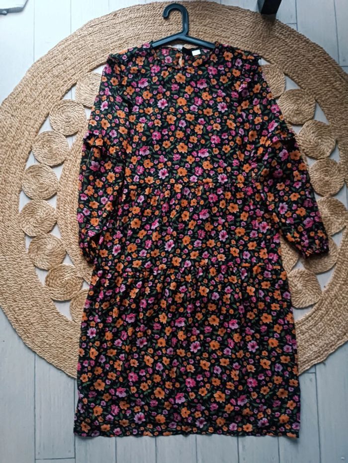 Robe longue motif fleurs à volants H&M Taille S Neuf - photo numéro 3