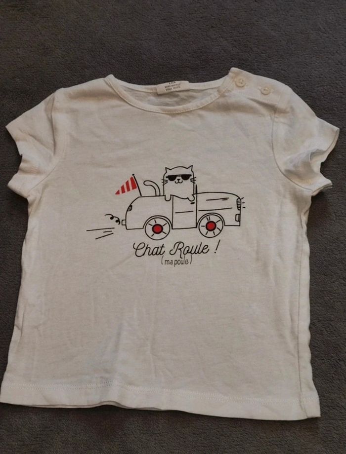 Tee-shirt MC 6 mois chat