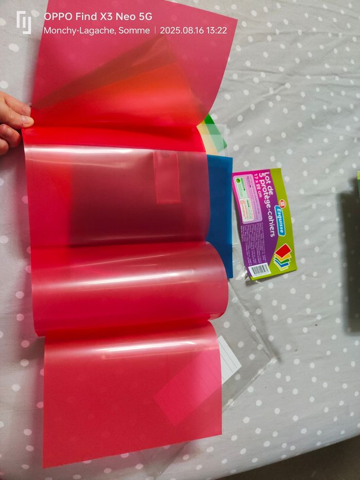 5 protège-cahiers17x22cm plastique avec marquage pages intégré et étiquette  Neuf  Réduction jusqu'à -70% - photo numéro 4
