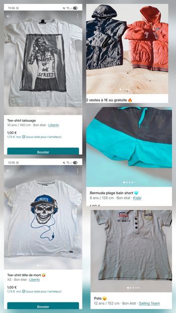 1€ l'article garçon 