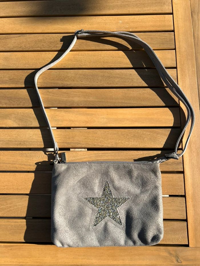Sac gris étoile bandoulières Mandoline