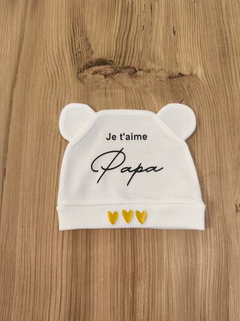 Bonnet bébé cadeau de naissance je t'aime papa