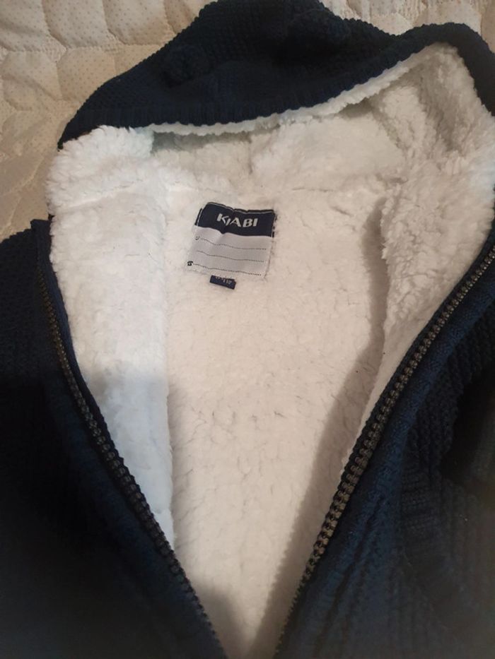 Manteau a capuche laine fourré 9 mois - photo numéro 3