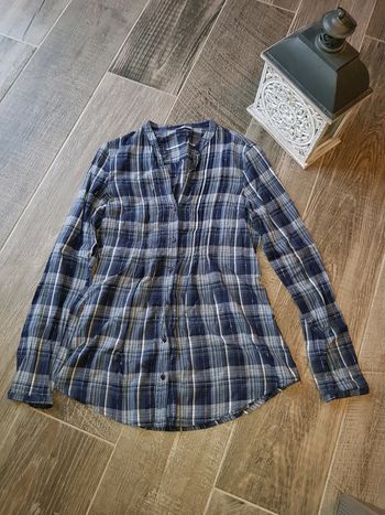 Chemise à carreaux bleu  femme