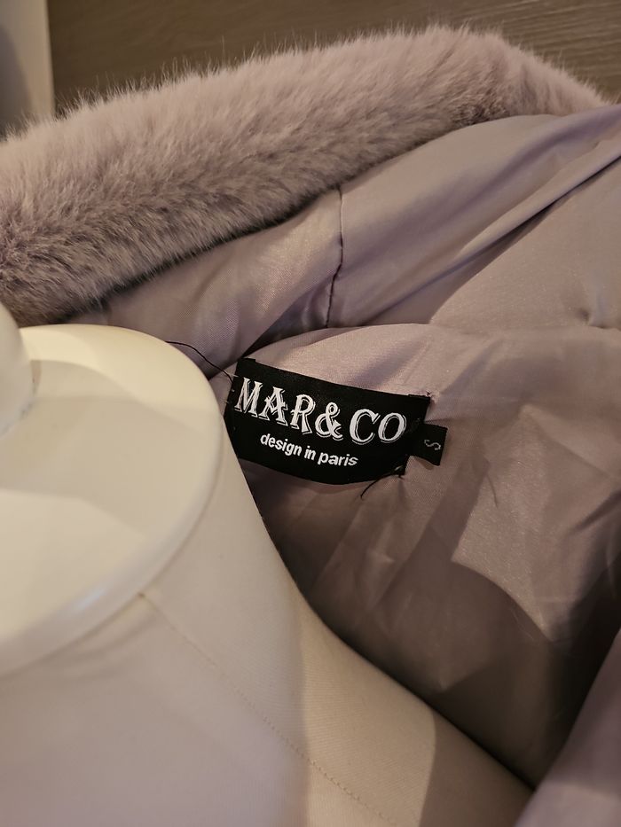 Manteau fourrure grise a capuche taille S tres bon état - photo numéro 6