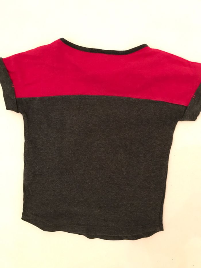 Tee-shirt anthracite & fushia manches courtes - photo numéro 2