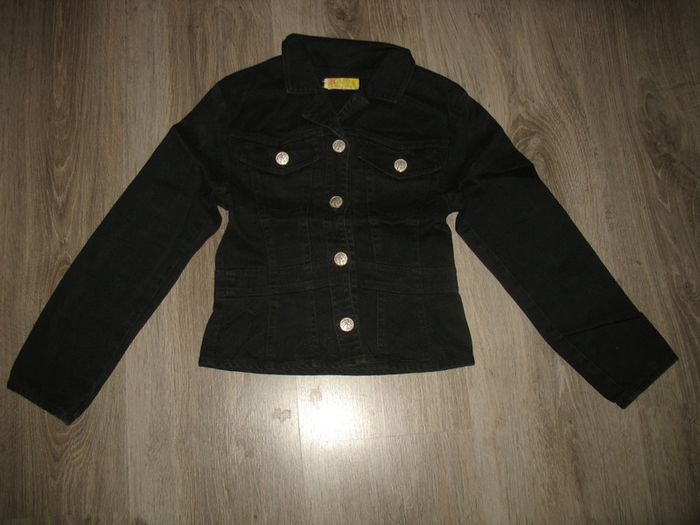 VESTE EN JEAN NOIRE FILLE "BAZAR CHRISTIAN" - 6 ANS - n°02