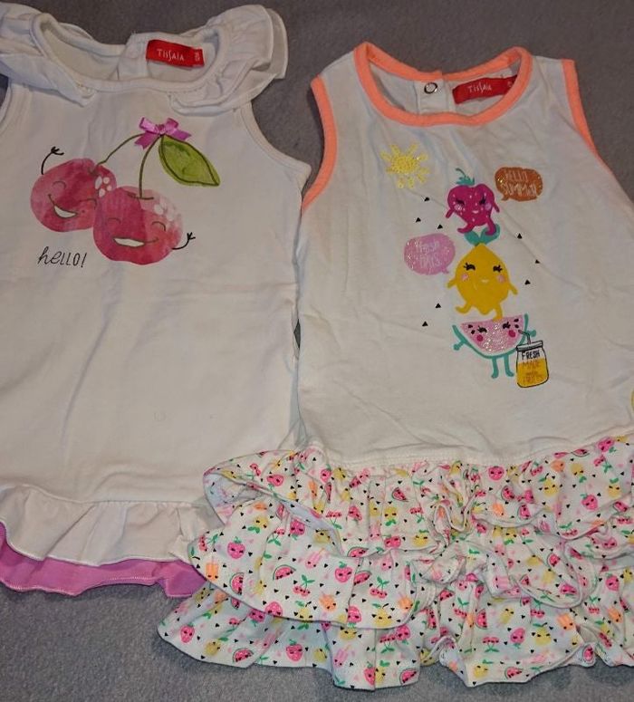 Lot de 2 robes été, 1 an/12 mois, Tissaia