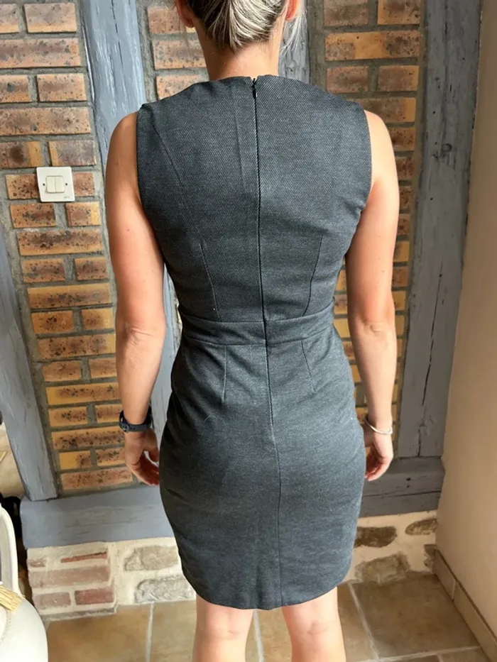Robe habillée grise, mango taille s - photo numéro 2