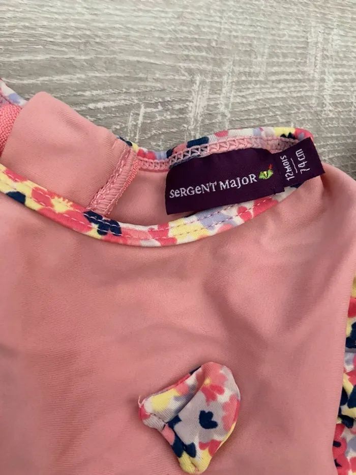 Maillot bain 2 pièce bébé uv et chapeau assorti 12 mois sergent major - photo numéro 2