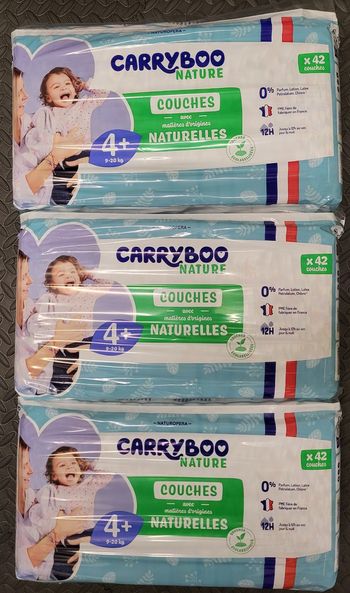 3 paquets de couches carryboo taille 4+