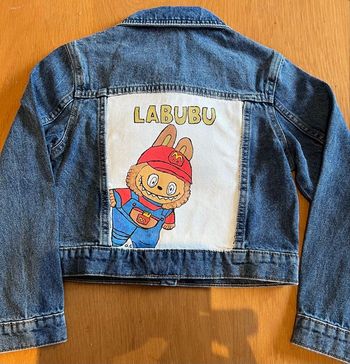 Veste jean personne labubu