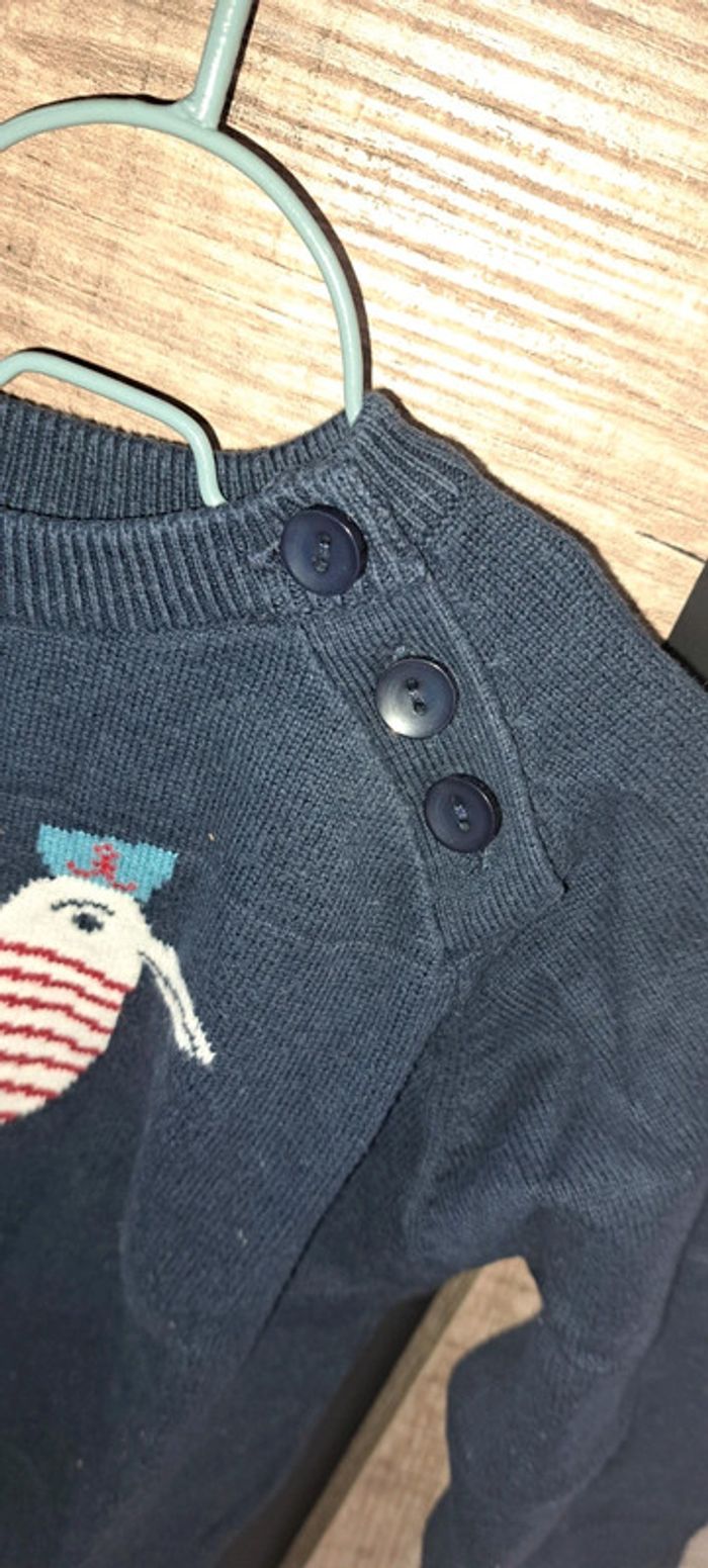 Pull bleu marine Eden et Victor 9 mois - photo numéro 3